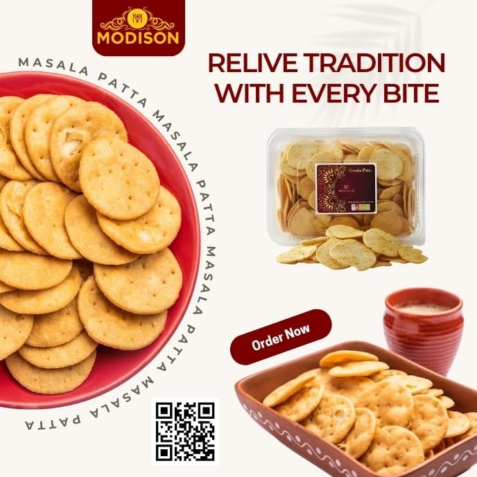 MODISON Masala Patta Potato Wafers Indian Snacks Crispy 180g