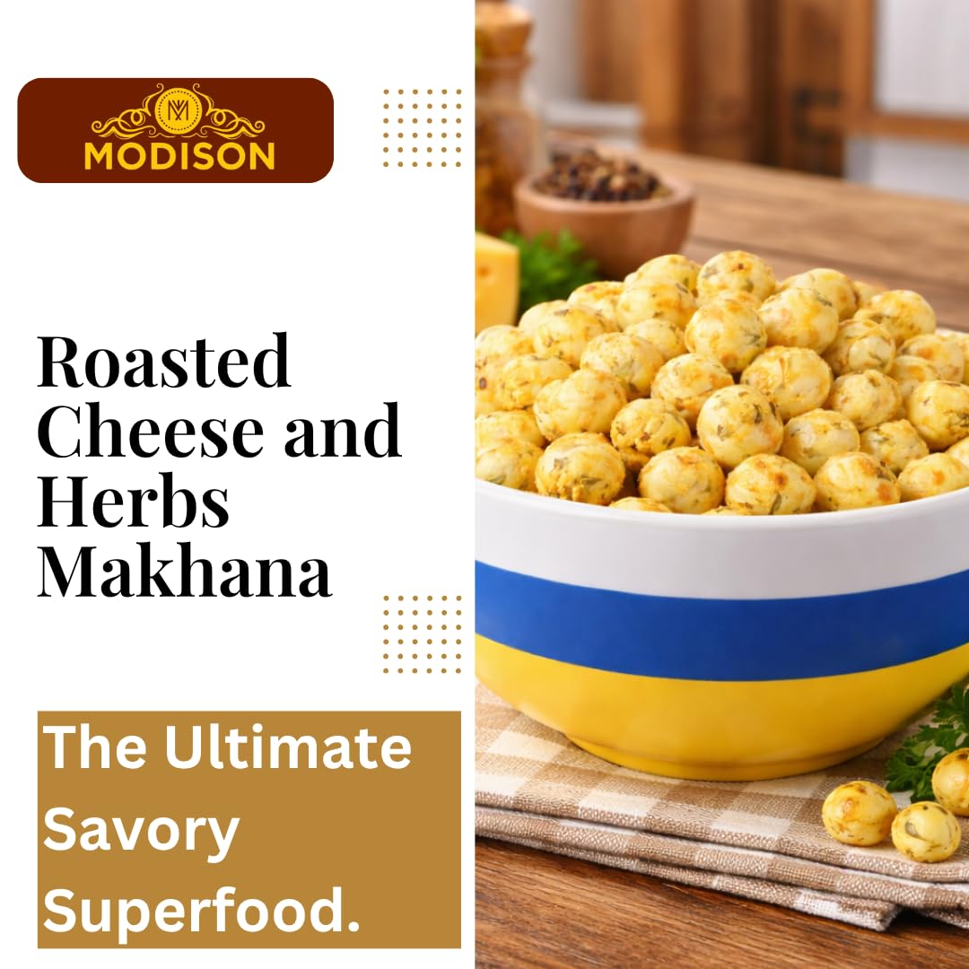 MODISON Roasted Makhana Healthy Snacks Himalayan Pink Salt Pepper 80g