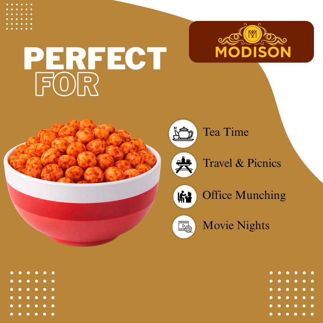 MODISON Roasted Makhana Healthy Snacks Himalayan Pink Salt Pepper 80g