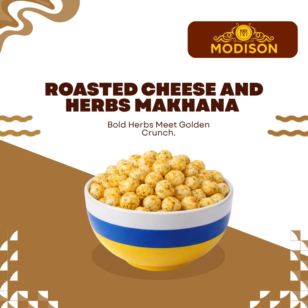 MODISON Roasted Makhana Healthy Snacks Himalayan Pink Salt Pepper 80g