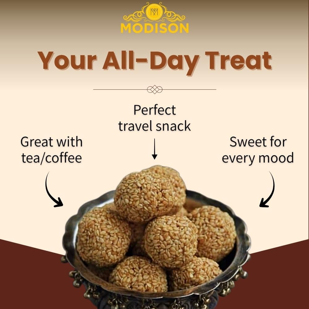 MODISON Til Laddu Indian Sweets Sesame Sweet Balls 180g