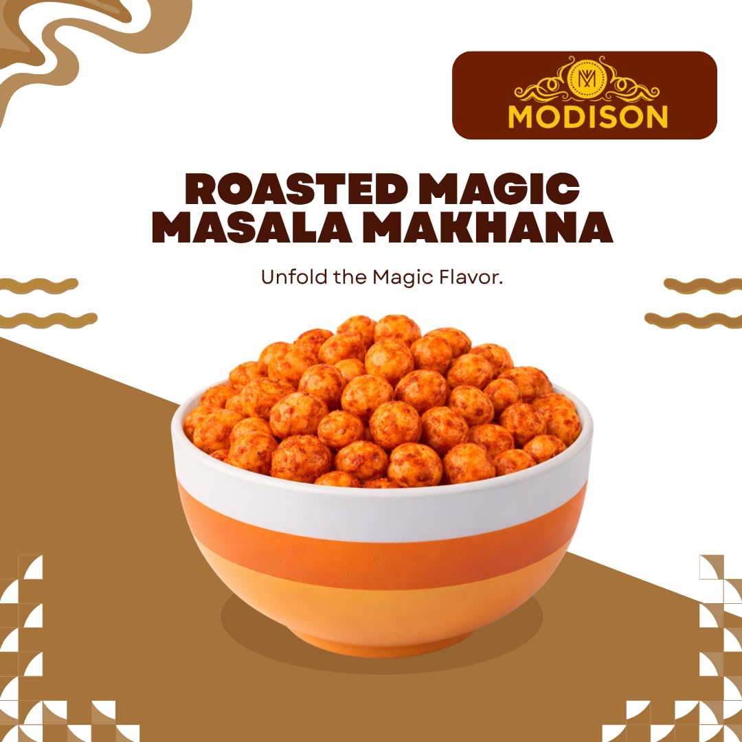 MODISON Roasted Makhana Healthy Snacks Himalayan Pink Salt Pepper 80g