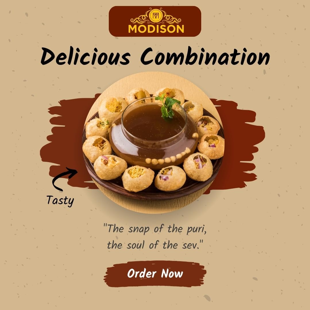 MODISON Pani Puri Nylon Sev Bundle Indian Street Food 540g Kit