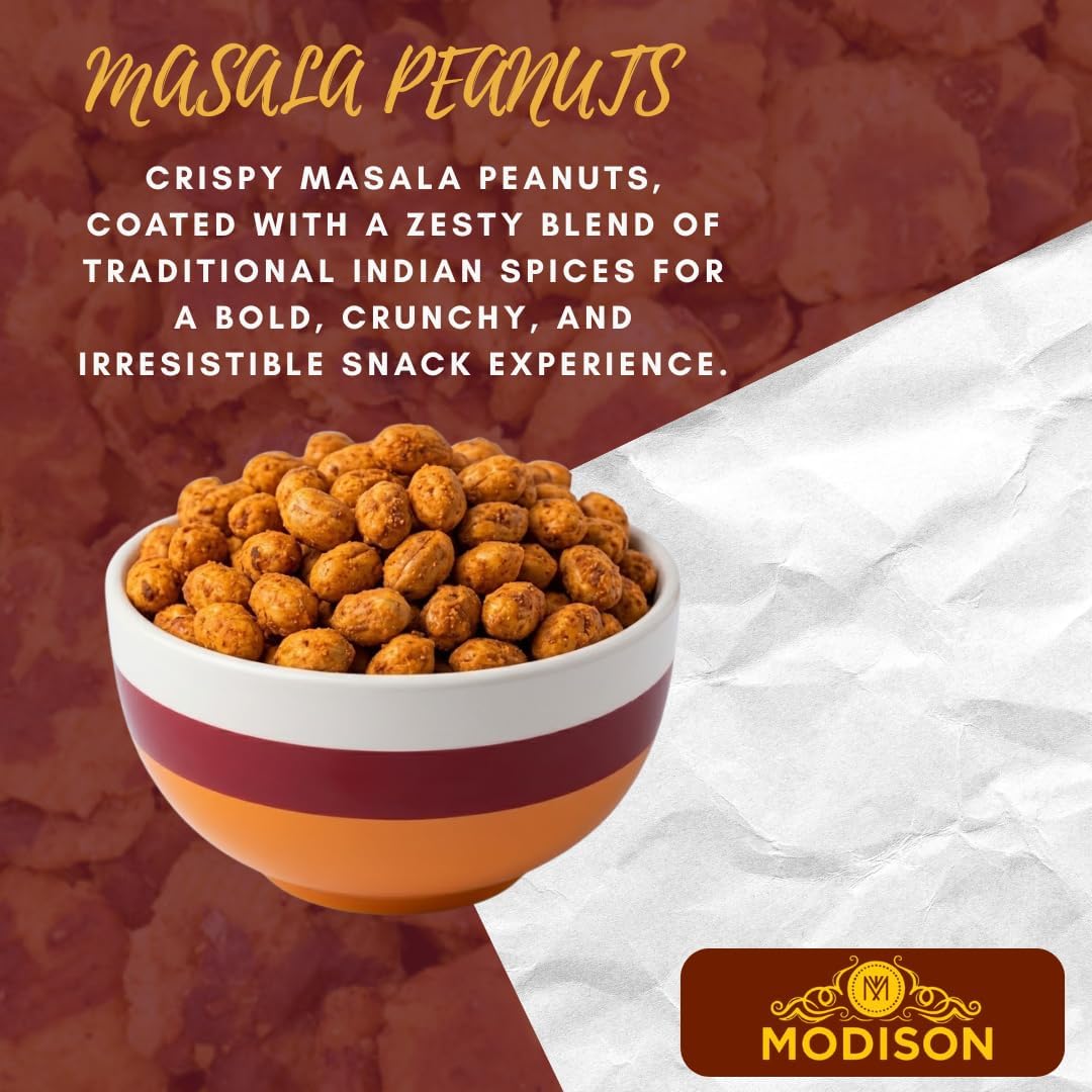 MODISON Masala Peanuts Indian Snacks Spicy Crunchy 180g