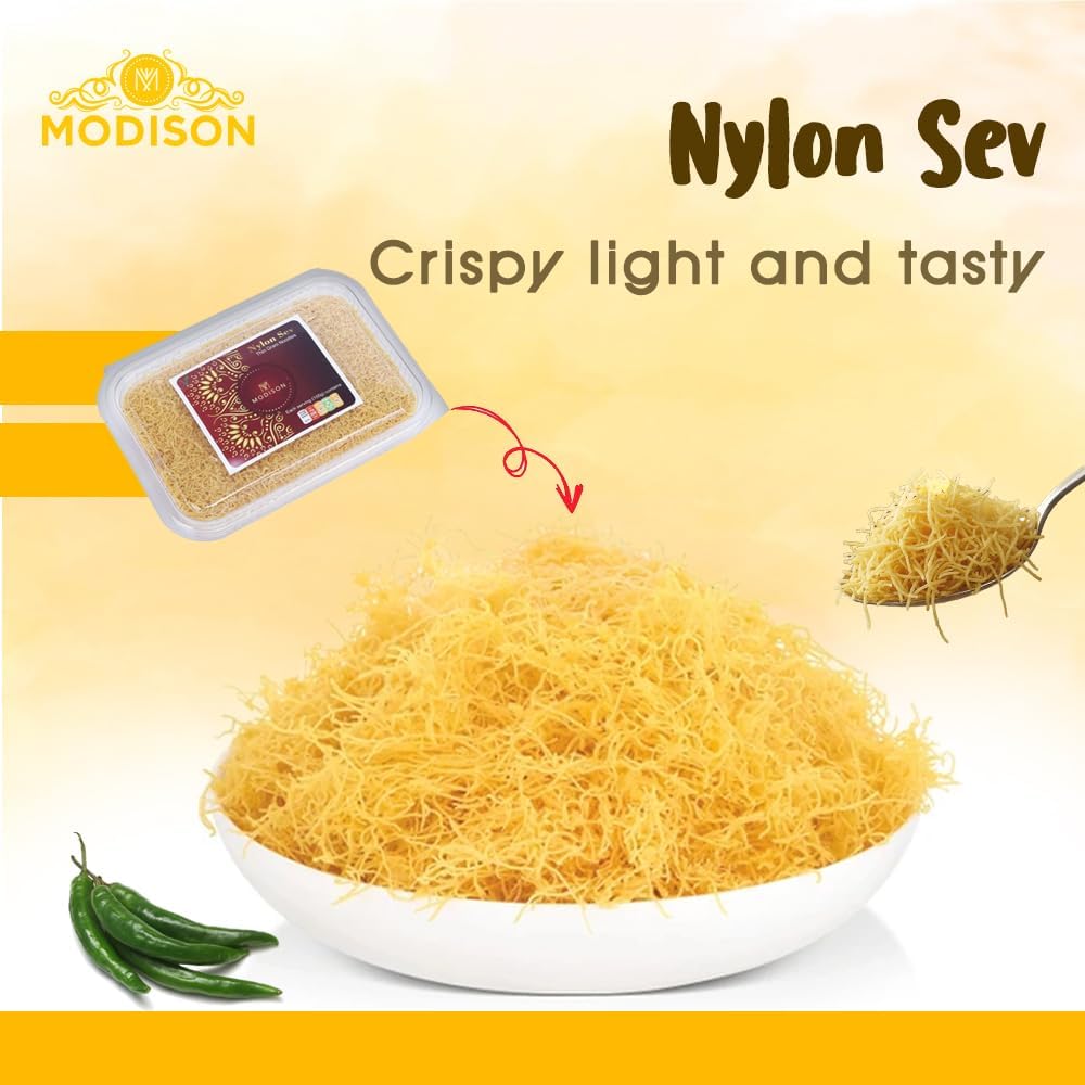 MODISON Nylon Sev Indian Snacks Crispy Gram Flour 180g