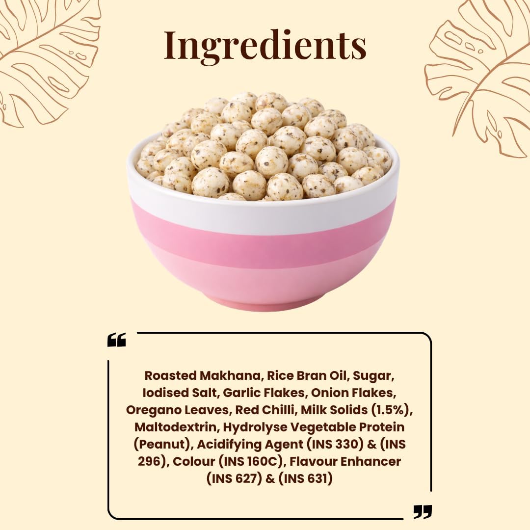 MODISON Roasted Makhana Healthy Snacks Himalayan Pink Salt Pepper 80g
