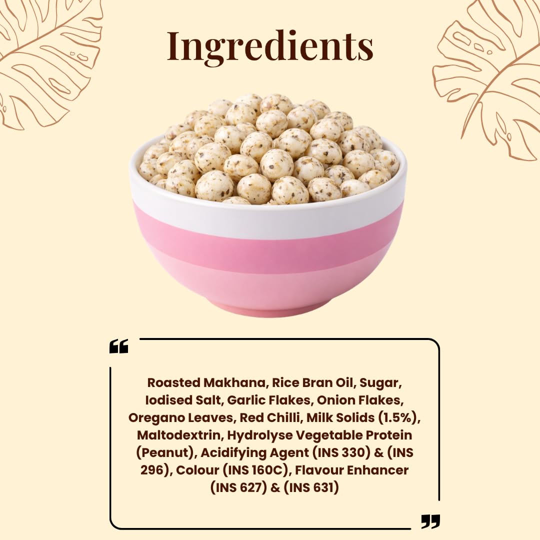 MODISON Roasted Makhana Healthy Snacks Himalayan Pink Salt Pepper 80g