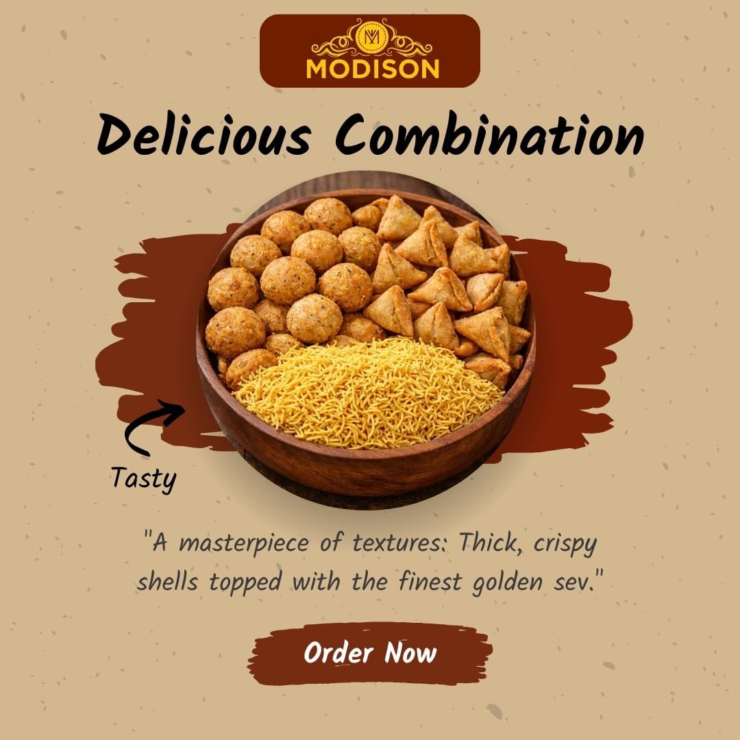 MODISON Namkeen Combo Indian Snacks 540g Party Mix 3 Pack