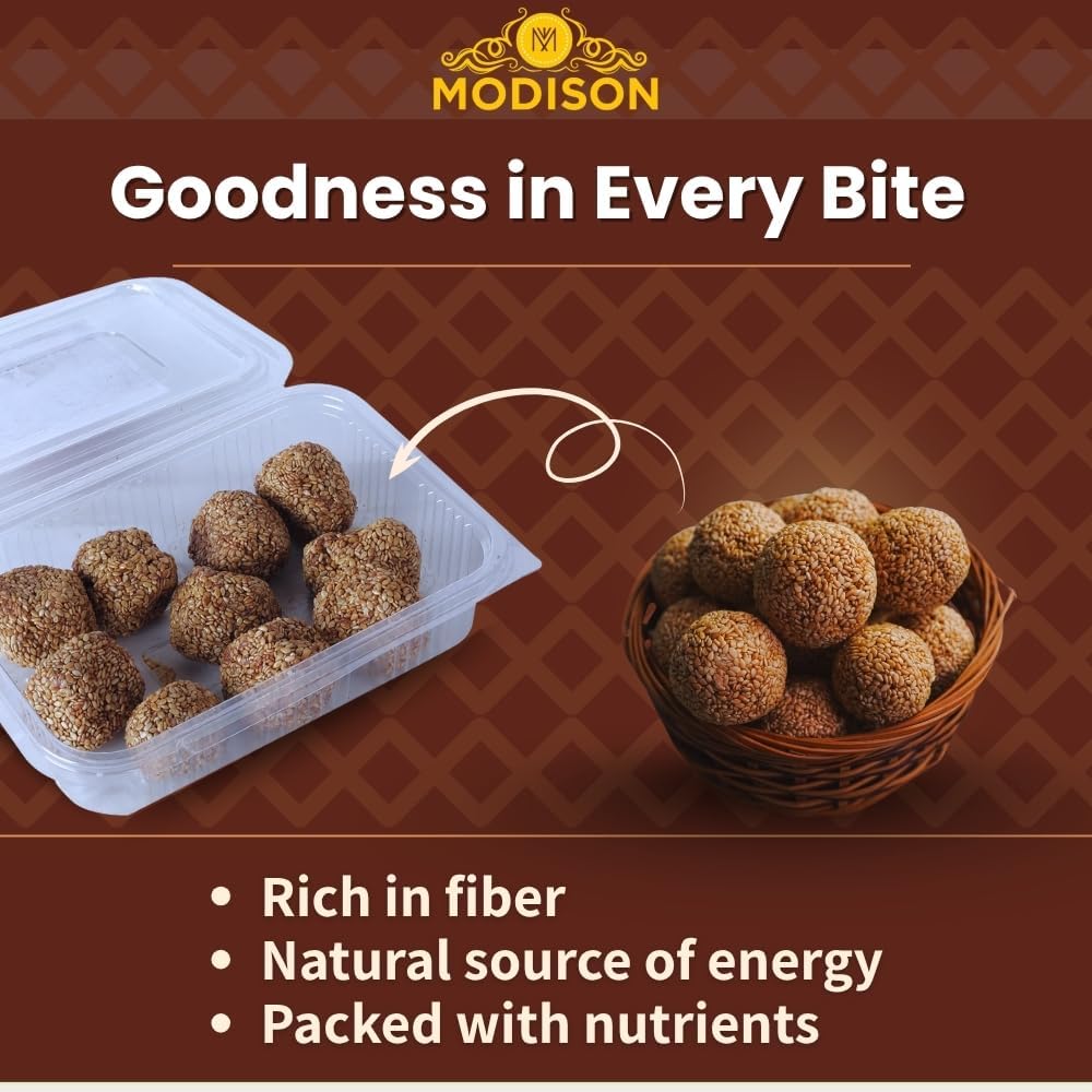 MODISON Til Laddu Indian Sweets Sesame Sweet Balls 180g