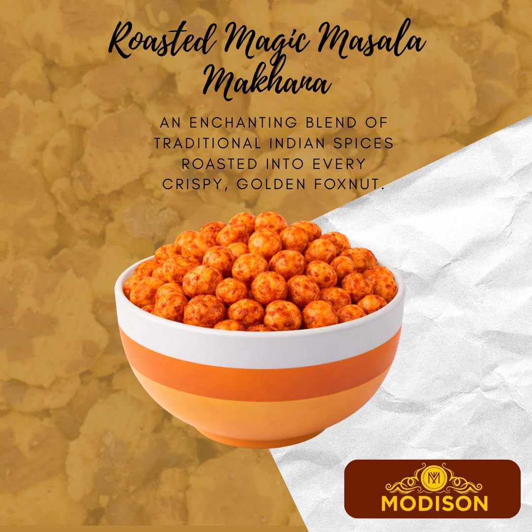 MODISON Roasted Makhana Healthy Snacks Himalayan Pink Salt Pepper 80g