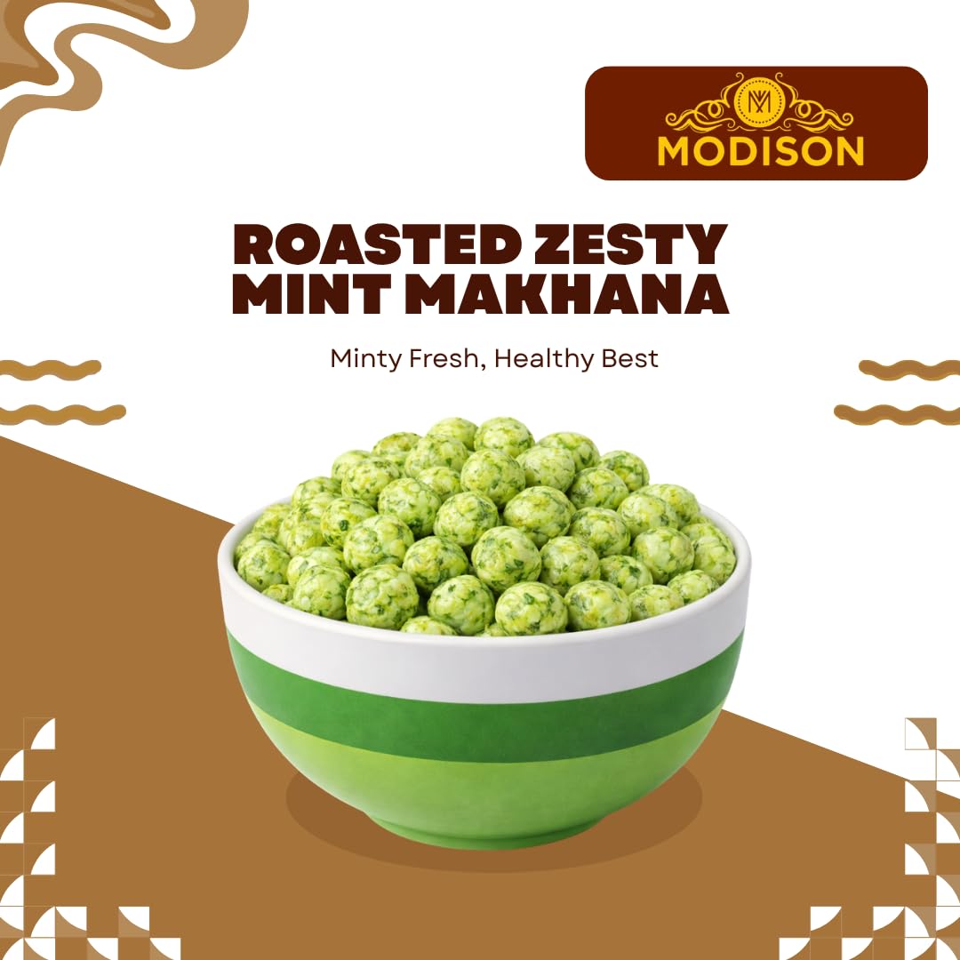 MODISON Roasted Makhana Healthy Snacks Himalayan Pink Salt Pepper 80g