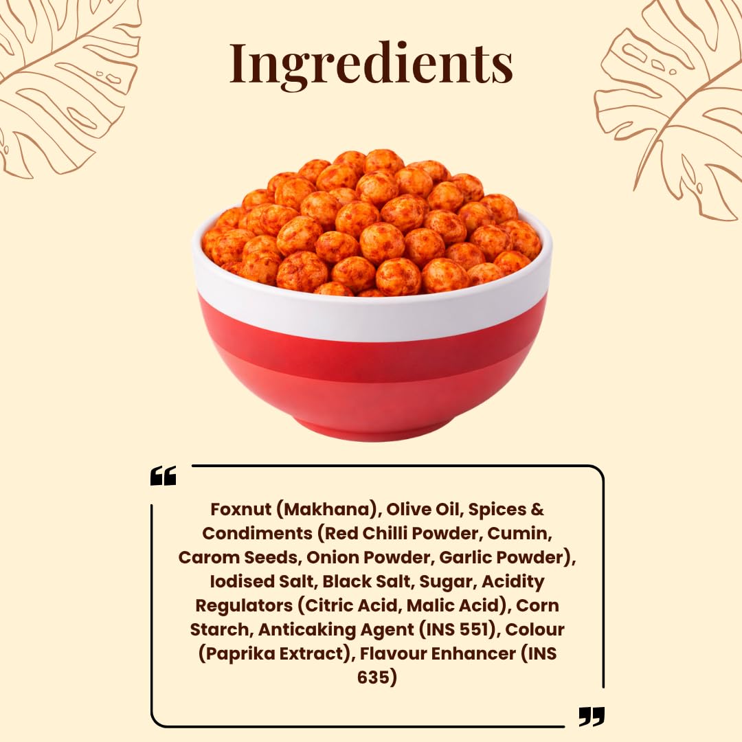 MODISON Roasted Makhana Healthy Snacks Himalayan Pink Salt Pepper 80g