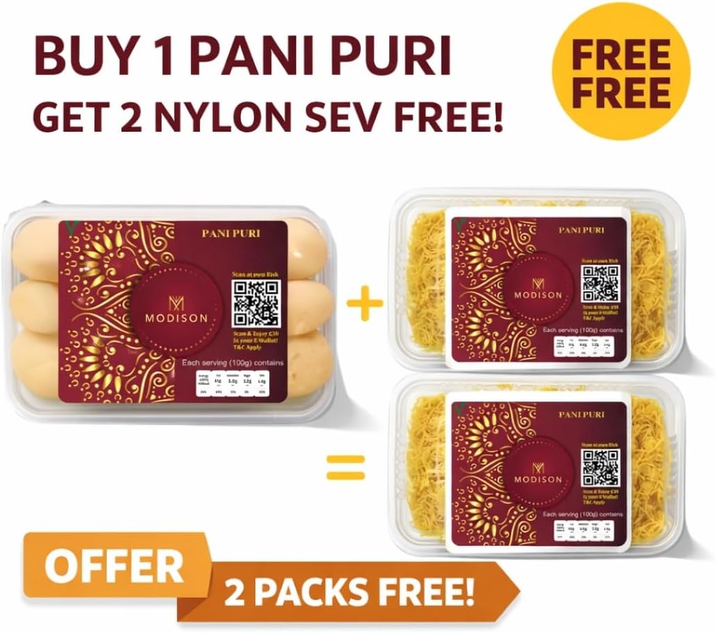 MODISON Pani Puri Nylon Sev Bundle Indian Street Food 540g Kit