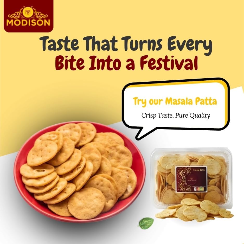 MODISON Masala Patta Potato Wafers Indian Snacks Crispy 180g