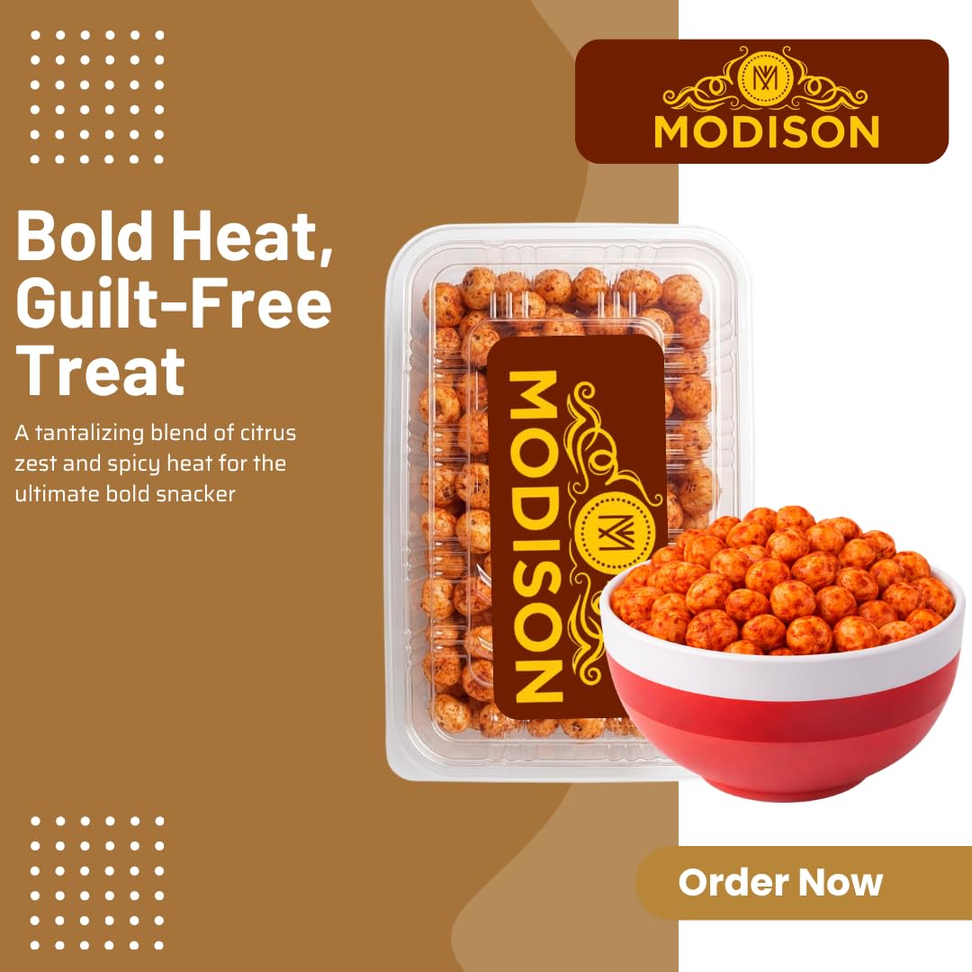 MODISON Roasted Makhana Healthy Snacks Himalayan Pink Salt Pepper 80g