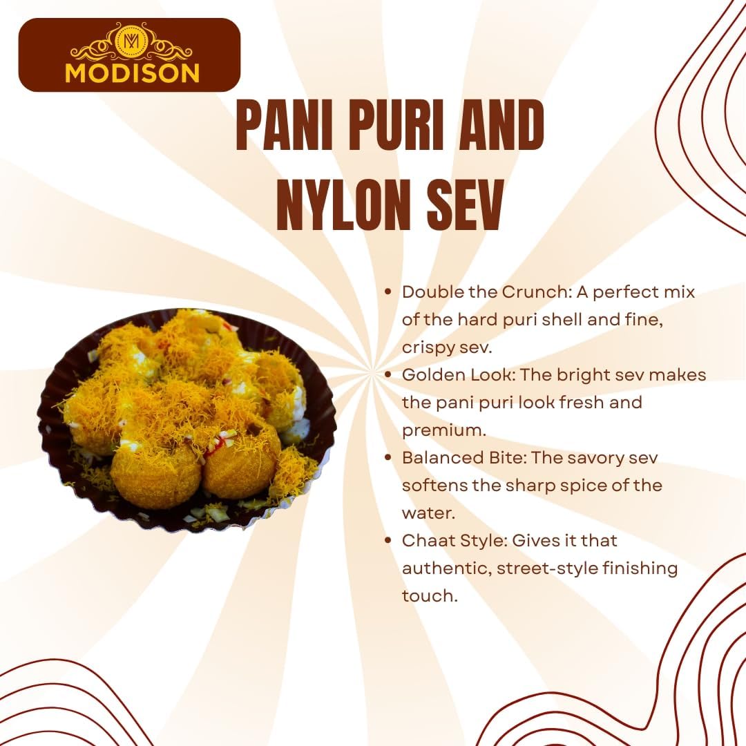 MODISON Pani Puri Nylon Sev Bundle Indian Street Food 540g Kit