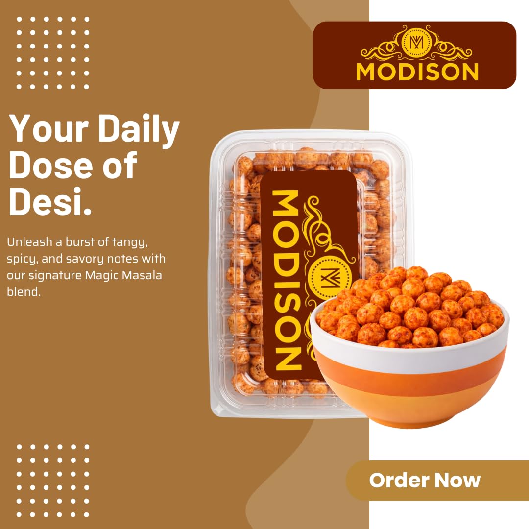 MODISON Roasted Makhana Healthy Snacks Himalayan Pink Salt Pepper 80g
