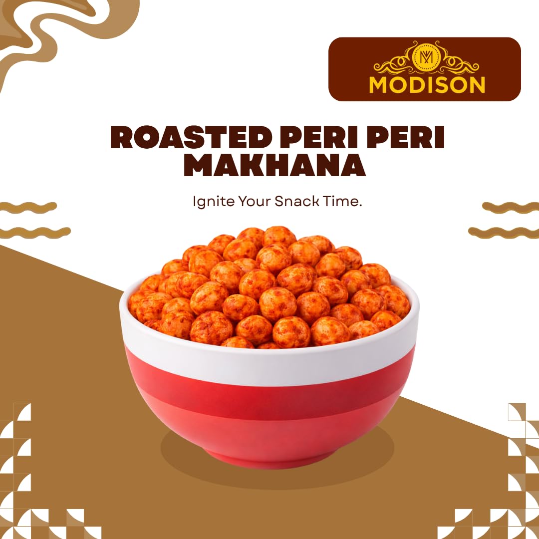 MODISON Roasted Makhana Healthy Snacks Himalayan Pink Salt Pepper 80g