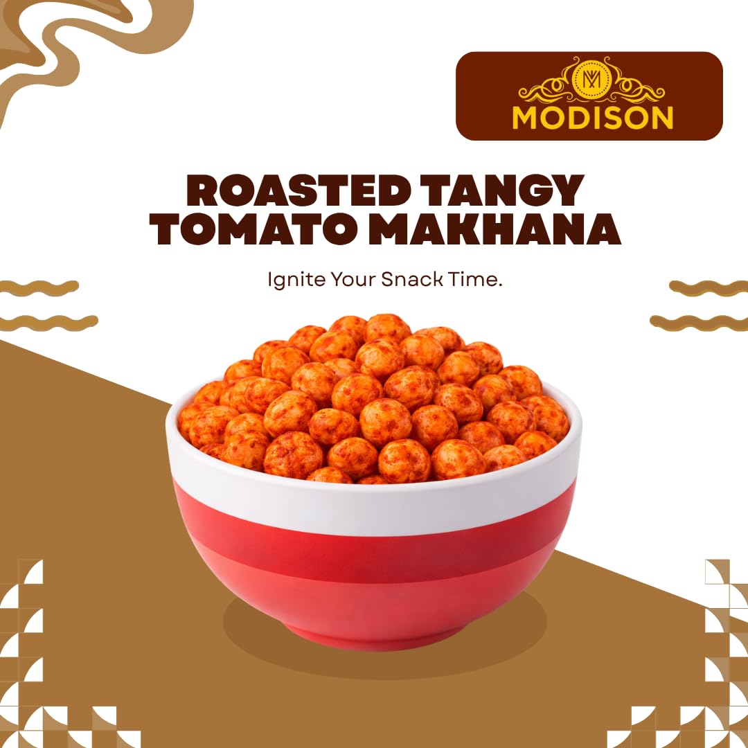 MODISON Roasted Makhana Healthy Snacks Himalayan Pink Salt Pepper 80g