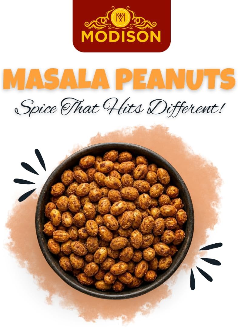 MODISON Masala Peanuts Indian Snacks Spicy Crunchy 180g