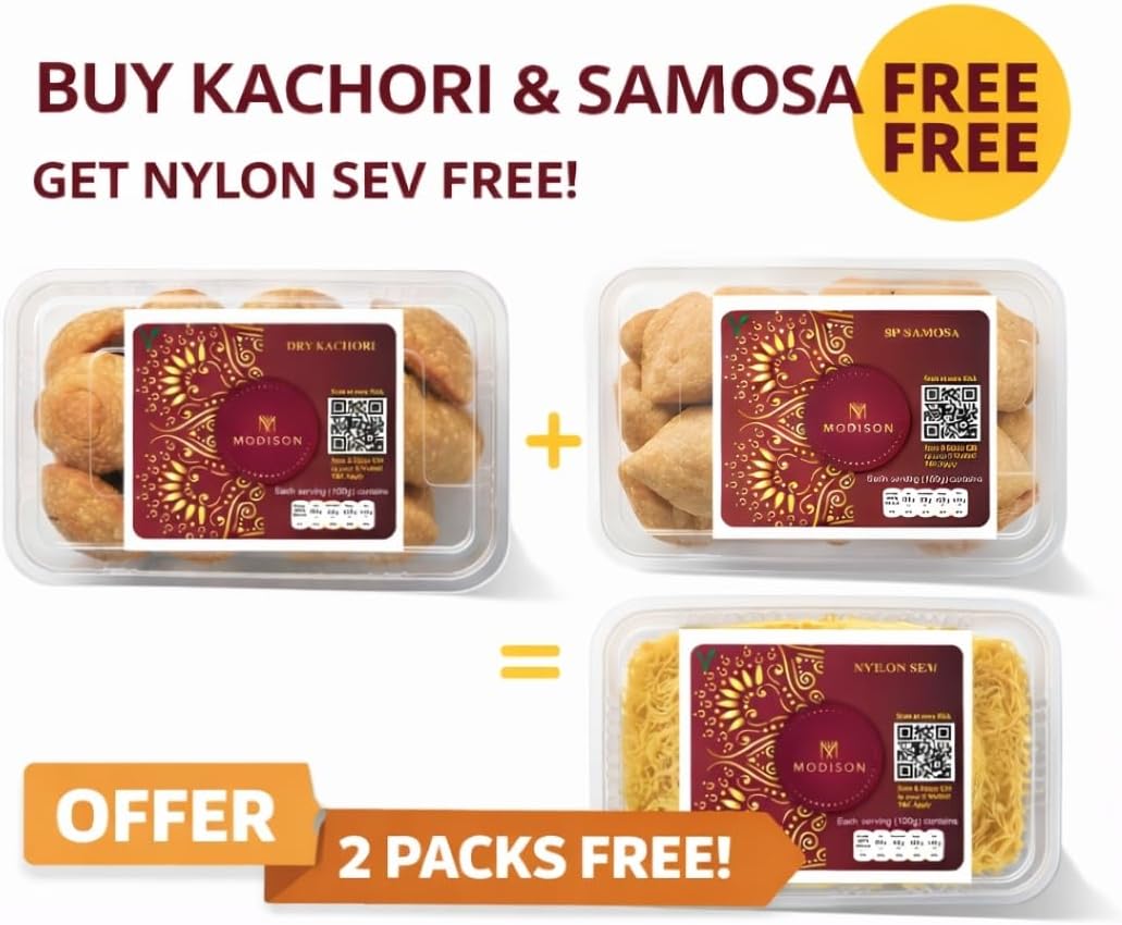 MODISON Namkeen Combo Indian Snacks 540g Party Mix 3 Pack