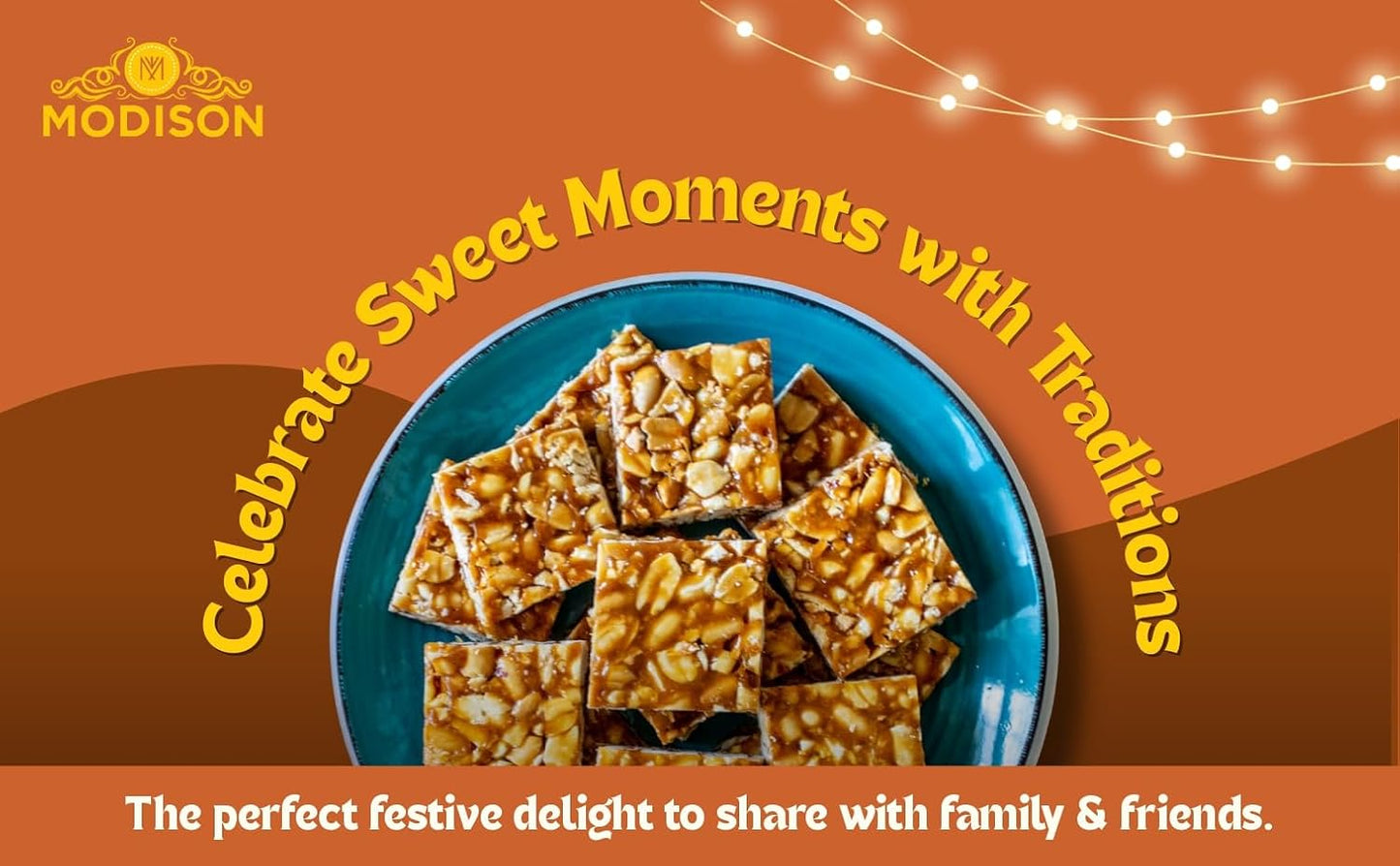 MODISON Peanut Chikki Indian Sweets Protein Brittle 180g