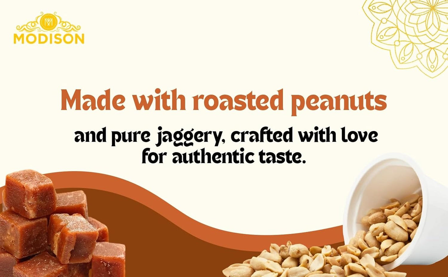 MODISON Peanut Chikki Indian Sweets Protein Brittle 180g