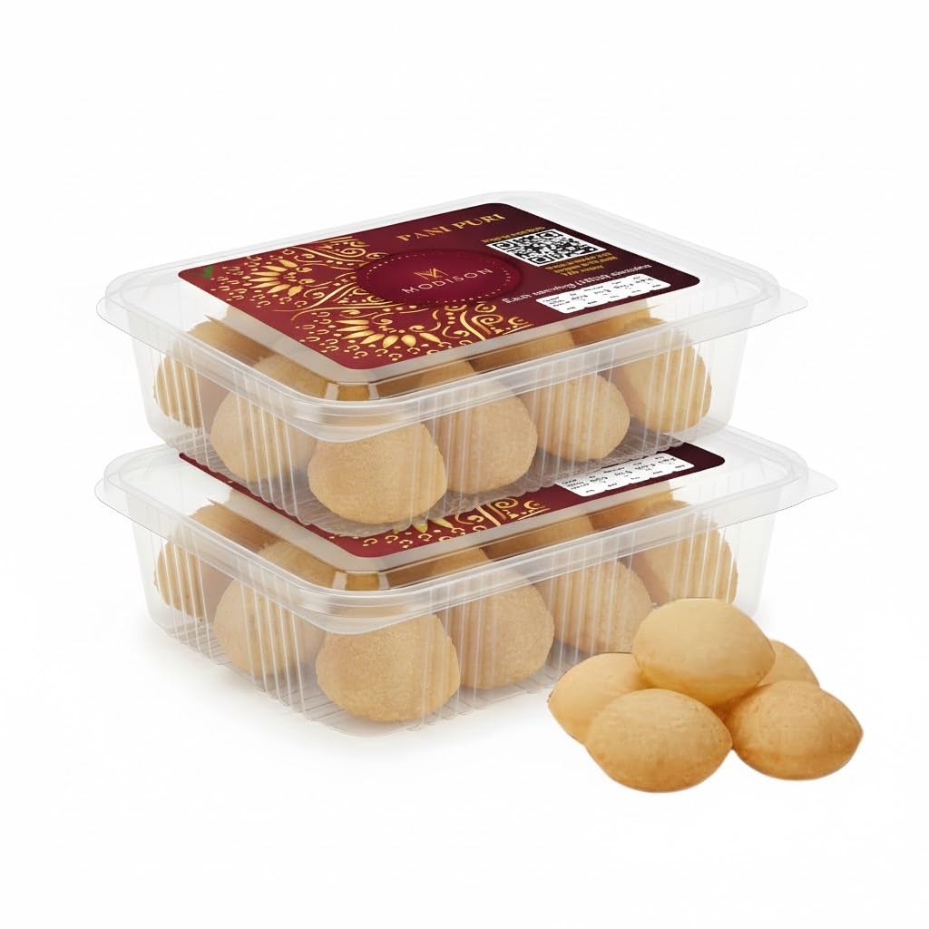 MODISON Pani Puri Indian Snacks Crispy Golgappa Shells 40pc