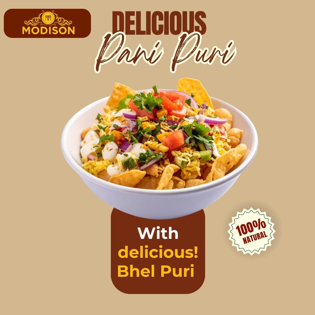 MODISON Pani Puri Bhel Puri Bundle Indian 180g Chaat Kit 3 Pack