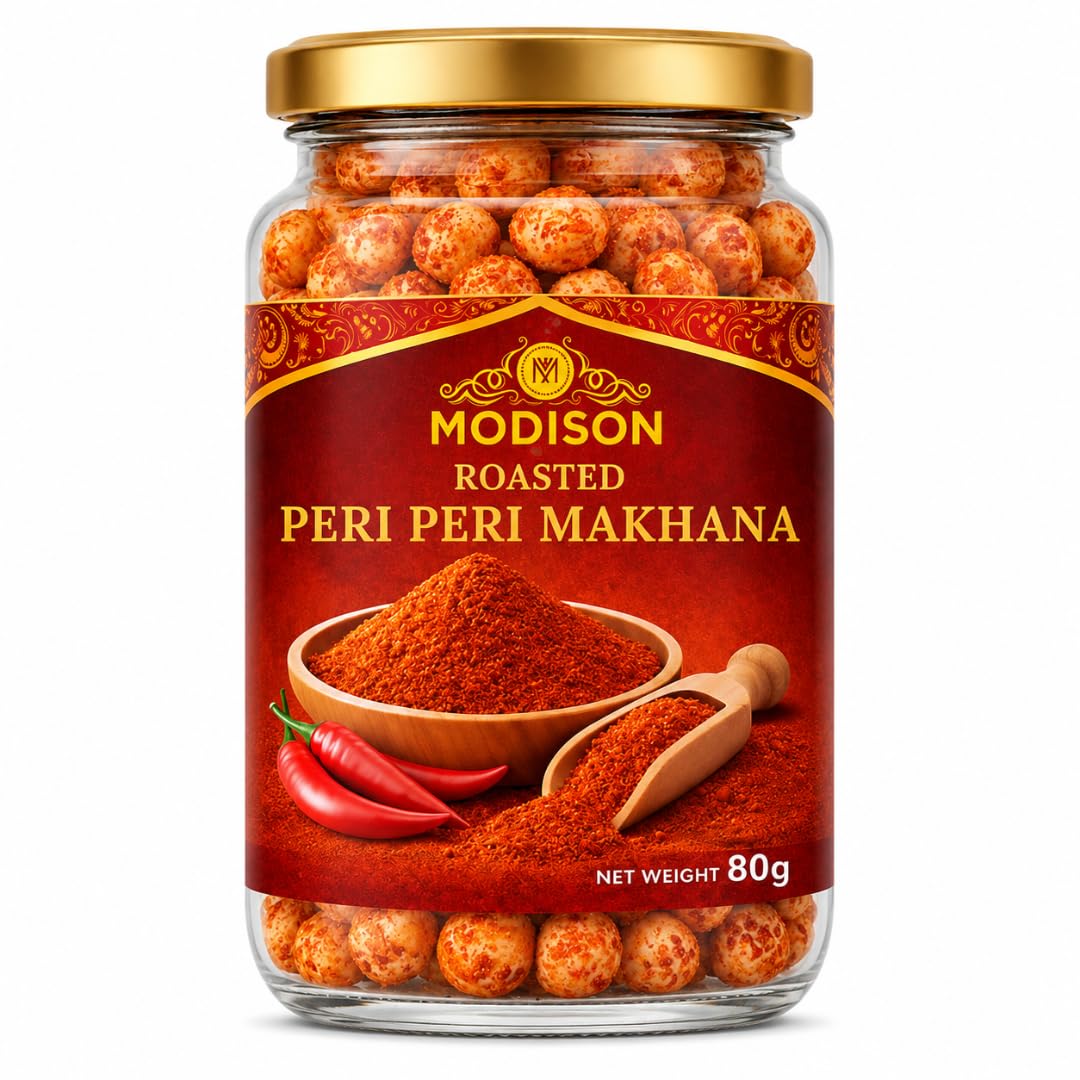 MODISON Roasted Makhana Healthy Snacks Himalayan Pink Salt Pepper 80g
