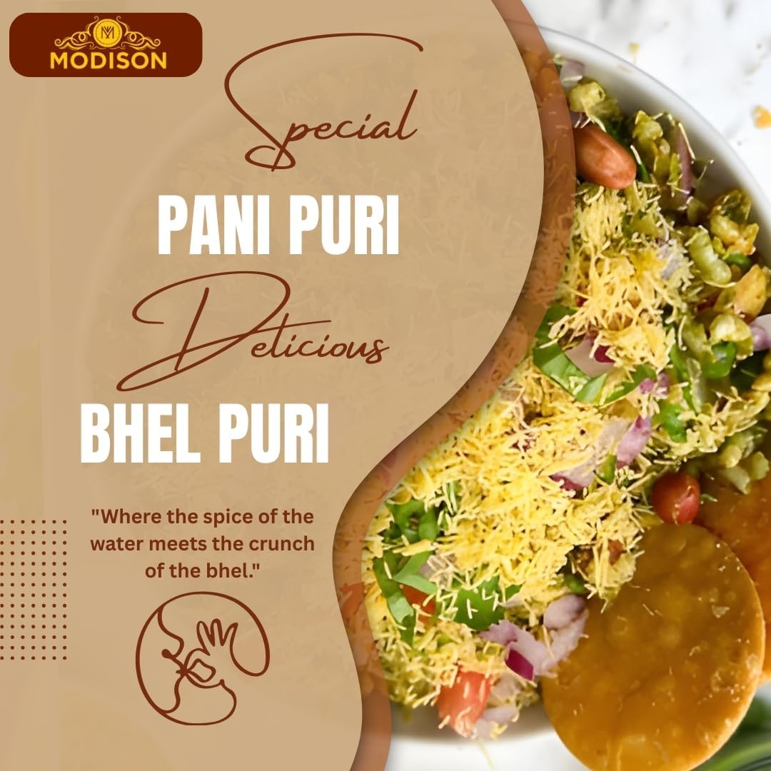MODISON Pani Puri Bhel Puri Bundle Indian 180g Chaat Kit 3 Pack