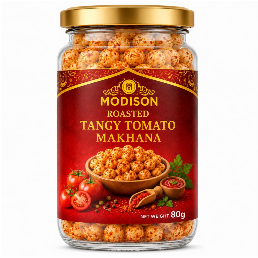 MODISON Roasted Makhana Healthy Snacks Himalayan Pink Salt Pepper 80g