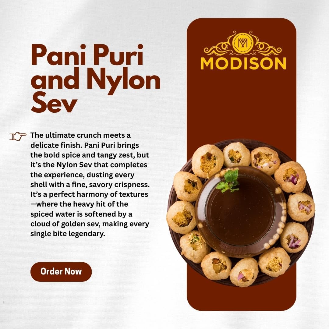 MODISON Pani Puri Nylon Sev Bundle Indian Street Food 540g Kit