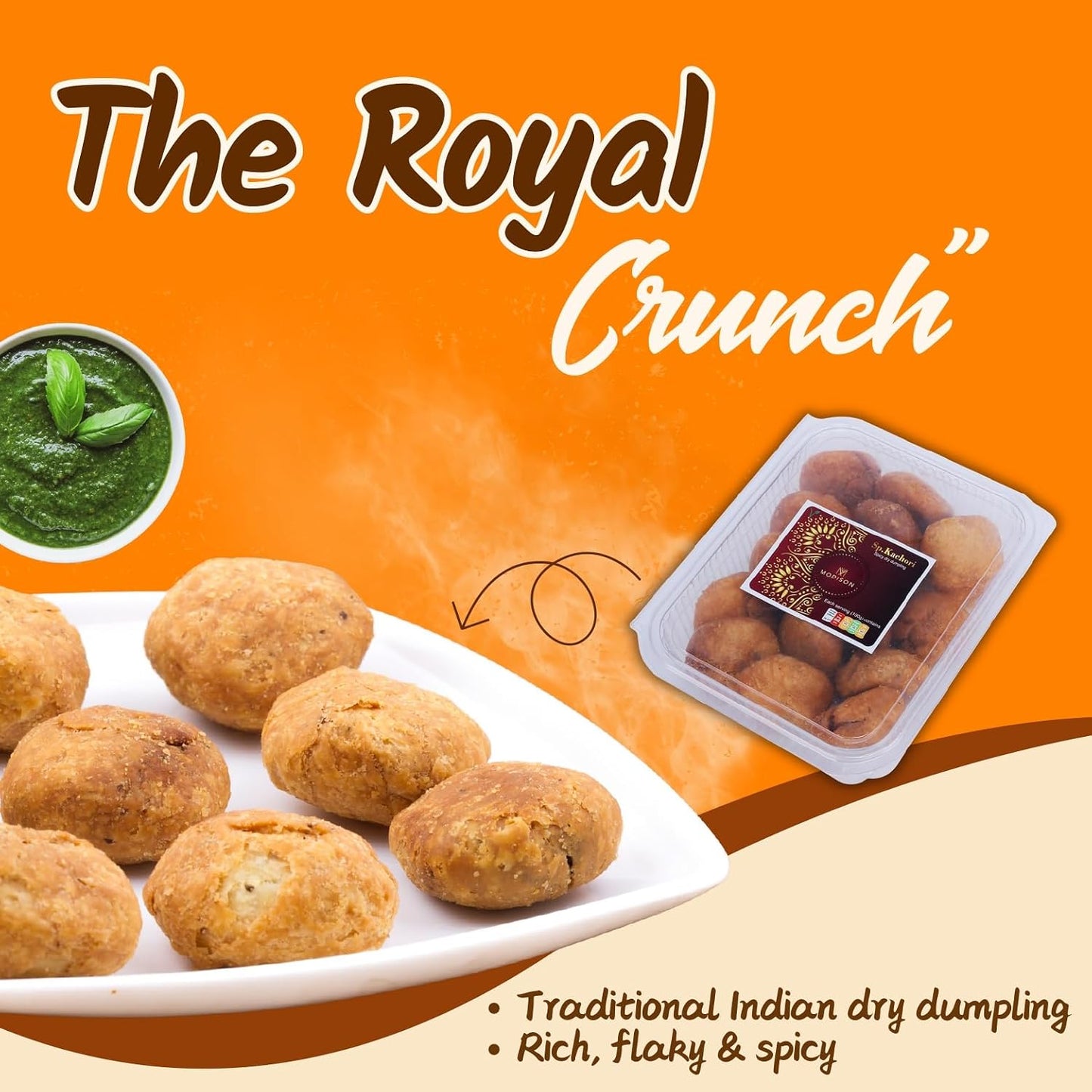MODISON Dry Kachori Indian Snacks Crispy Spicy 180g