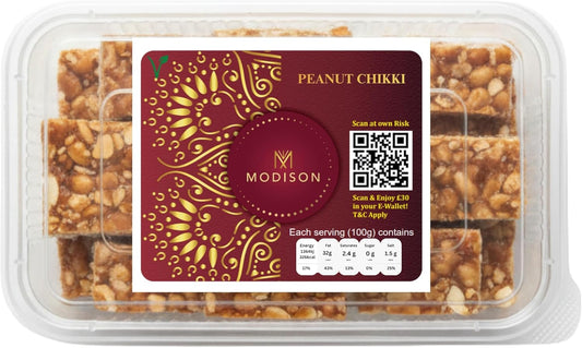 MODISON Peanut Chikki Indian Sweets Protein Brittle 180g