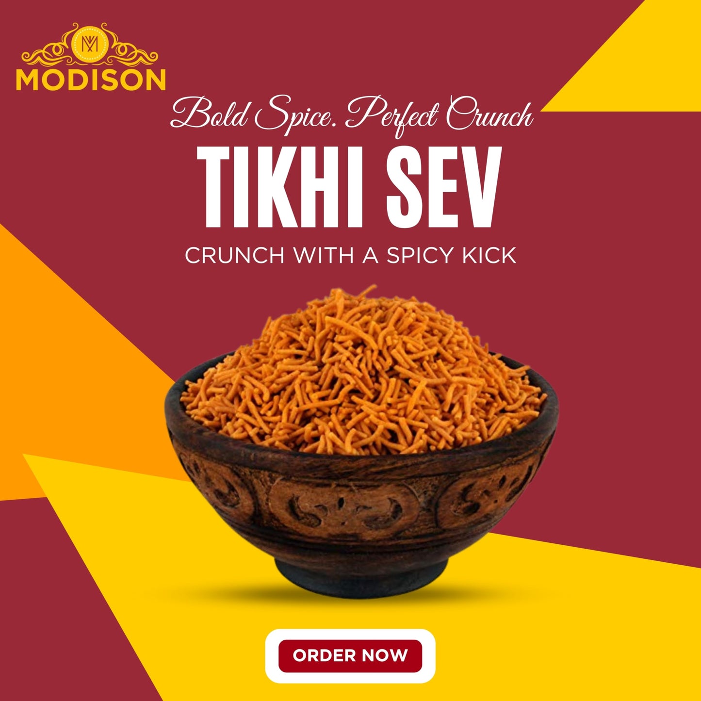 MODISON Tikhi Sev Indian Snacks Spicy Gujarati Namkeen 180g