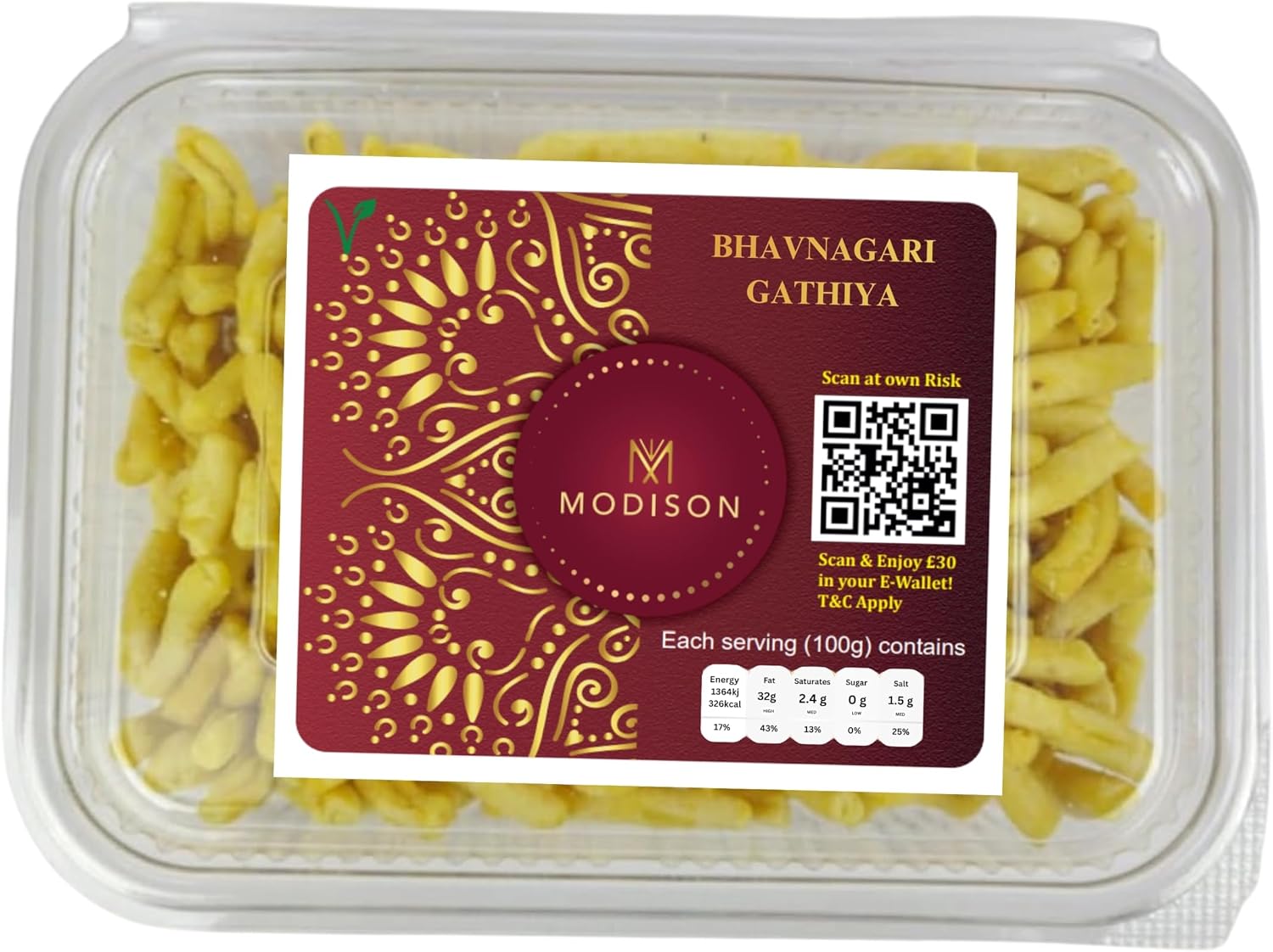MODISON Bhavnagari Gathiya Indian Snacks Crispy Gujarati 180g