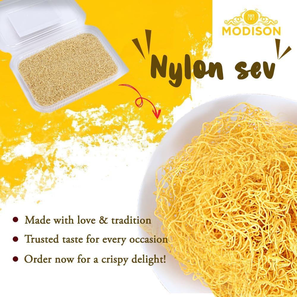 MODISON Nylon Sev Indian Snacks Crispy Gram Flour 180g