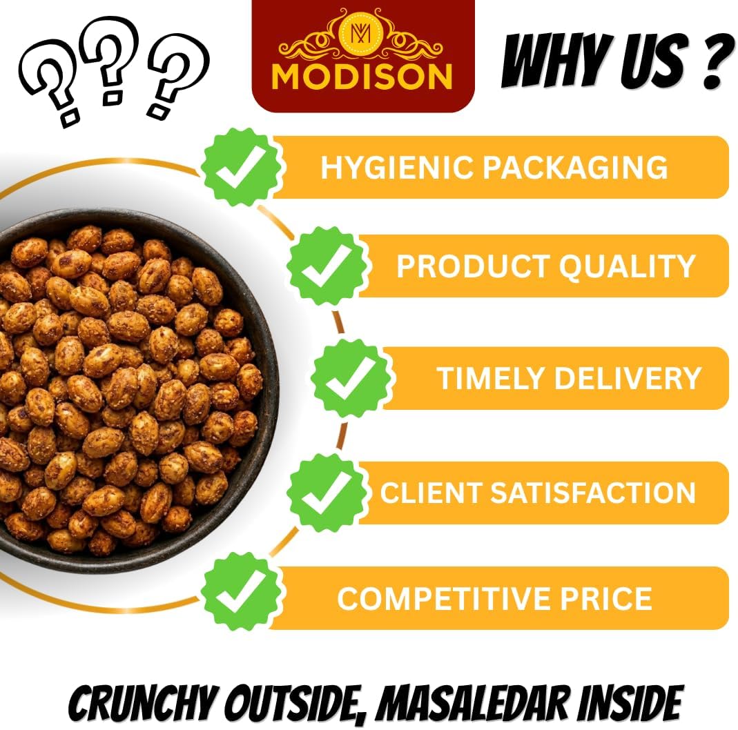 MODISON Masala Peanuts Indian Snacks Spicy Crunchy 180g