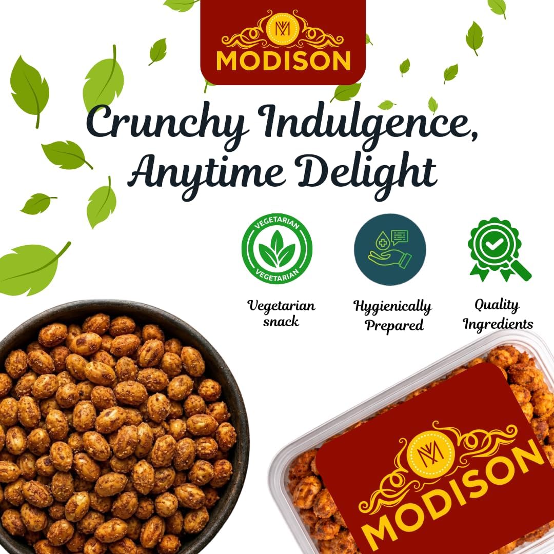 MODISON Masala Peanuts Indian Snacks Spicy Crunchy 180g