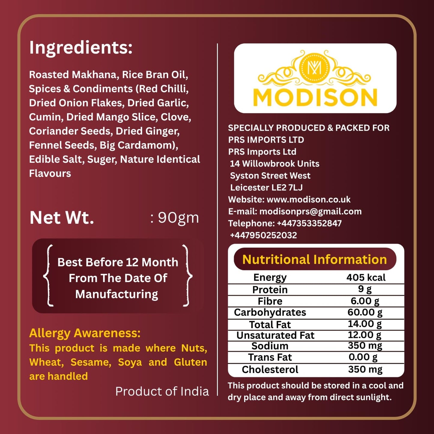 MODISON Roasted Makhana Healthy Snacks Peri Peri 80g
