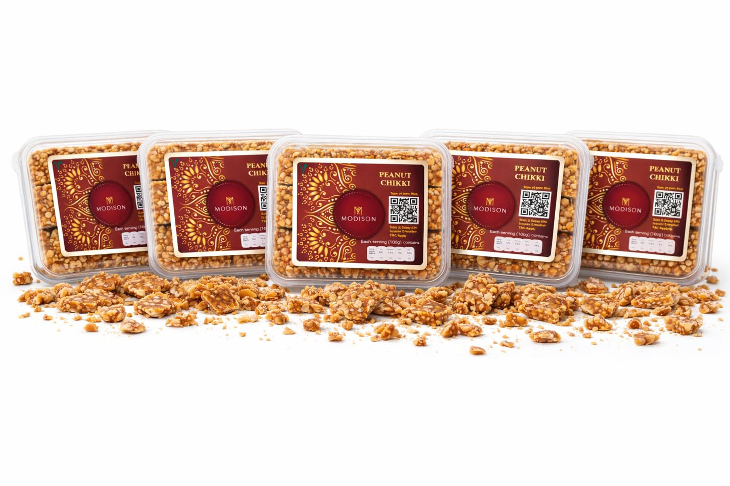 MODISON Peanut Chikki Indian Sweets Protein Brittle 180g