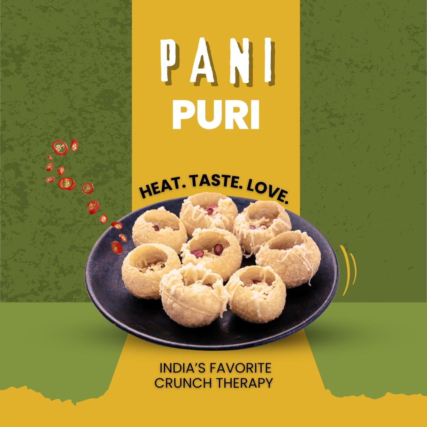 Modison Fresh Gourmet Pani Puri Snacks, nourriture indienne prête à manger, contenants transparents 40 pièces chacun