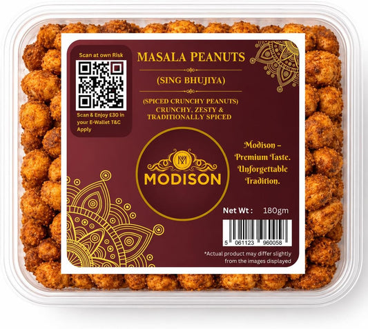 MODISON Masala Peanuts Indian Snacks Spicy Crunchy 180g