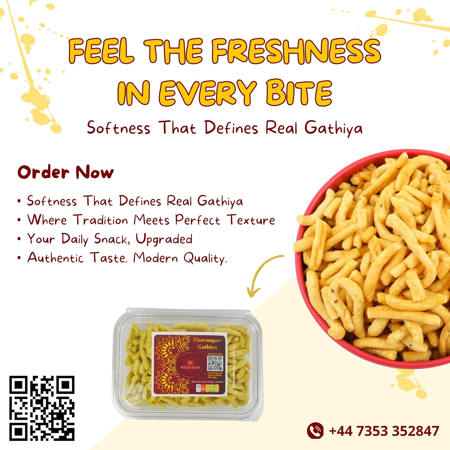 MODISON Bhavnagari Gathiya Indian Snacks Crispy Gujarati 180g