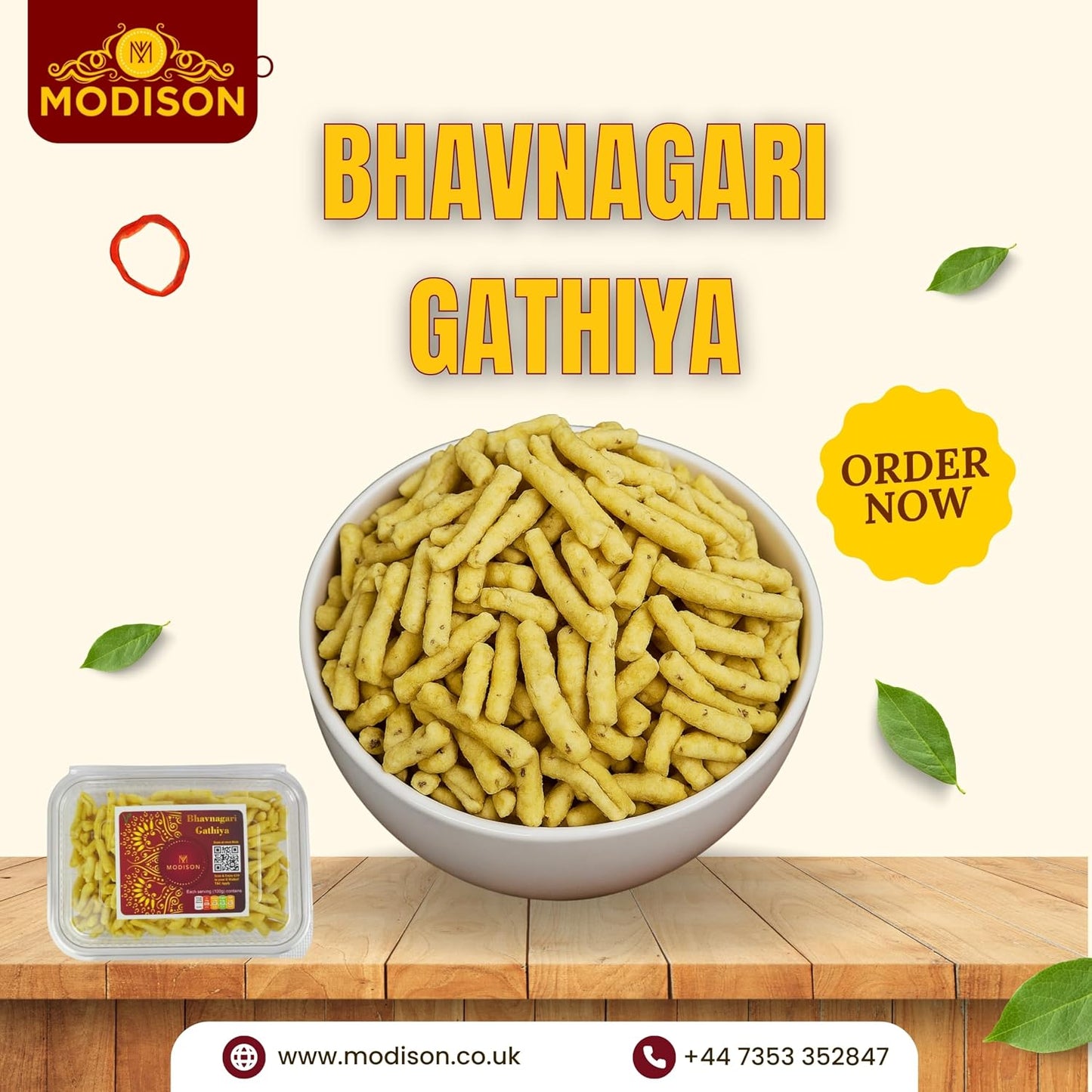 MODISON Bhavnagari Gathiya Indian Snacks Crispy Gujarati 180g