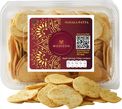 MODISON Masala Patta Potato Wafers Indian Snacks Crispy 180g