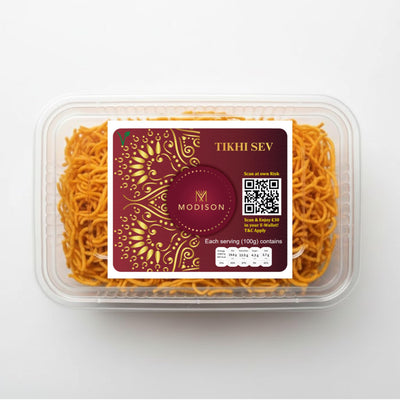 MODISON Tikhi Sev Indian Snacks Spicy Gujarati Namkeen 180g