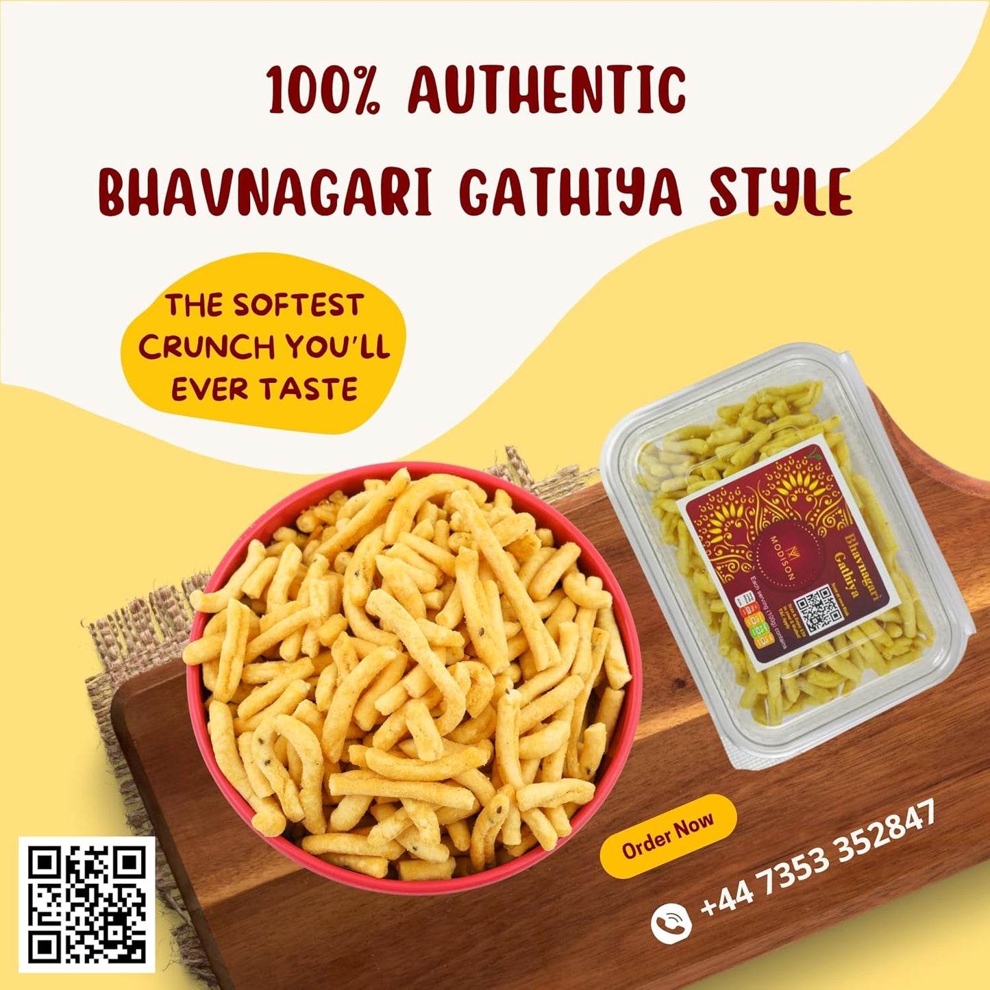 MODISON Bhavnagari Gathiya Indian Snacks Crispy Gujarati 180g