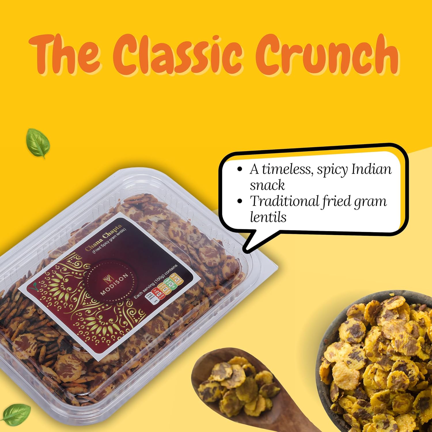 MODISON Chana Chapta Healthy Snacks Spicy Chickpeas 180g